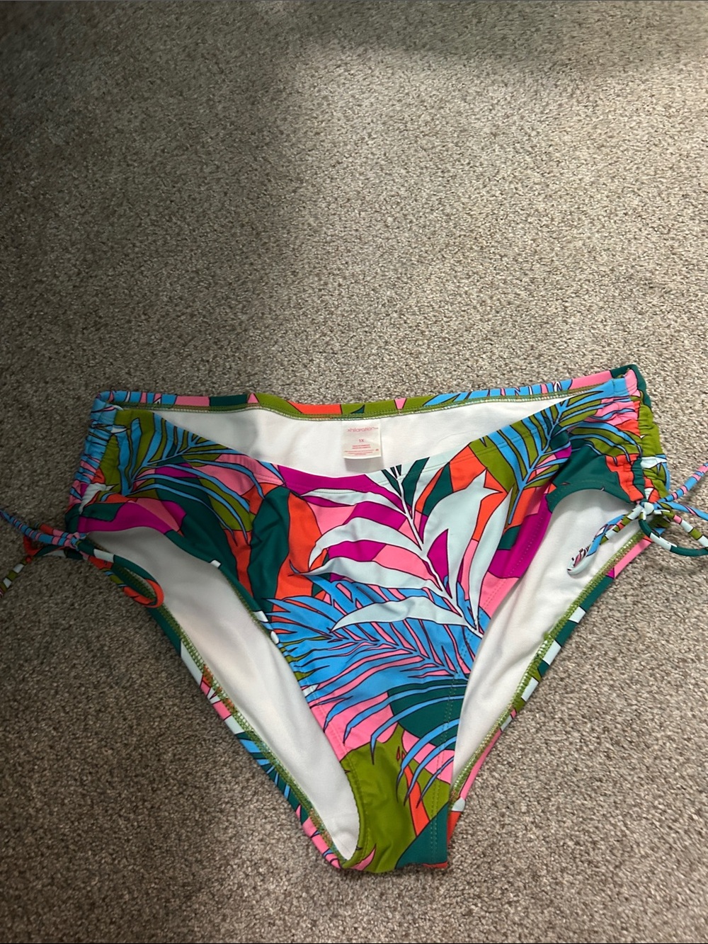 Xhilaration Multi-Color Tropical Leaf Print Bikini Bottoms